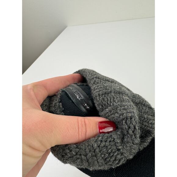 MIU MIU PRADA BLACK / GRAY KNIT 5T285C LETTERING LOGO SOCK HI TOP SNEAKERS 37 - Picture 12 of 12